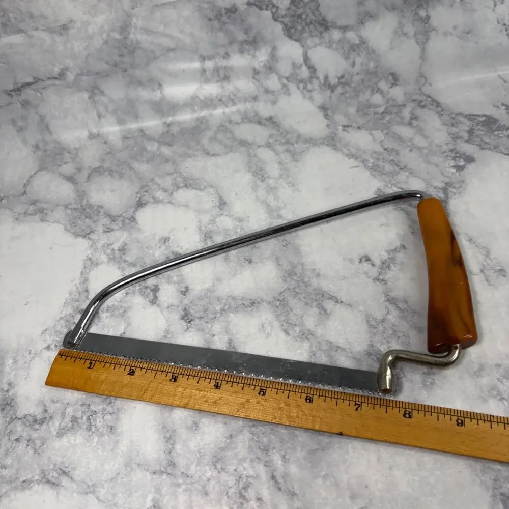 Vtg Retro MCM Bakelite Handle Frozen Food Poultry Meat Bone Kitchen Saw Knife